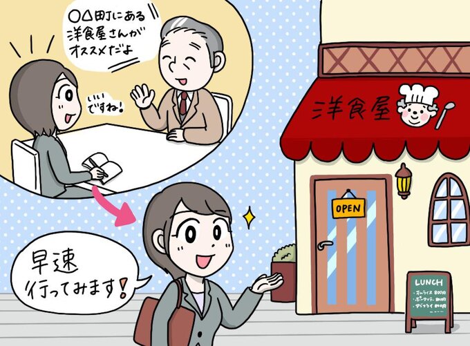 おすすめされた店にすぐ行く【営業マル秘テク】