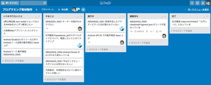 「Trello」の画面例