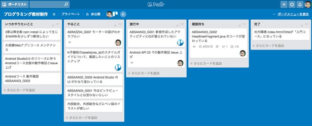 「Trello」の画面例
