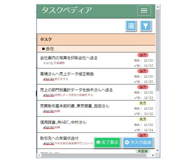 タスク管理ツールの例