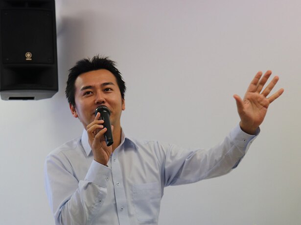 登壇したサイボウズ チームワーク総研 統括ディレクター 兼 事業開発部長の和田武訓さん